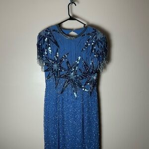 Elegant Blue Sequin Dress